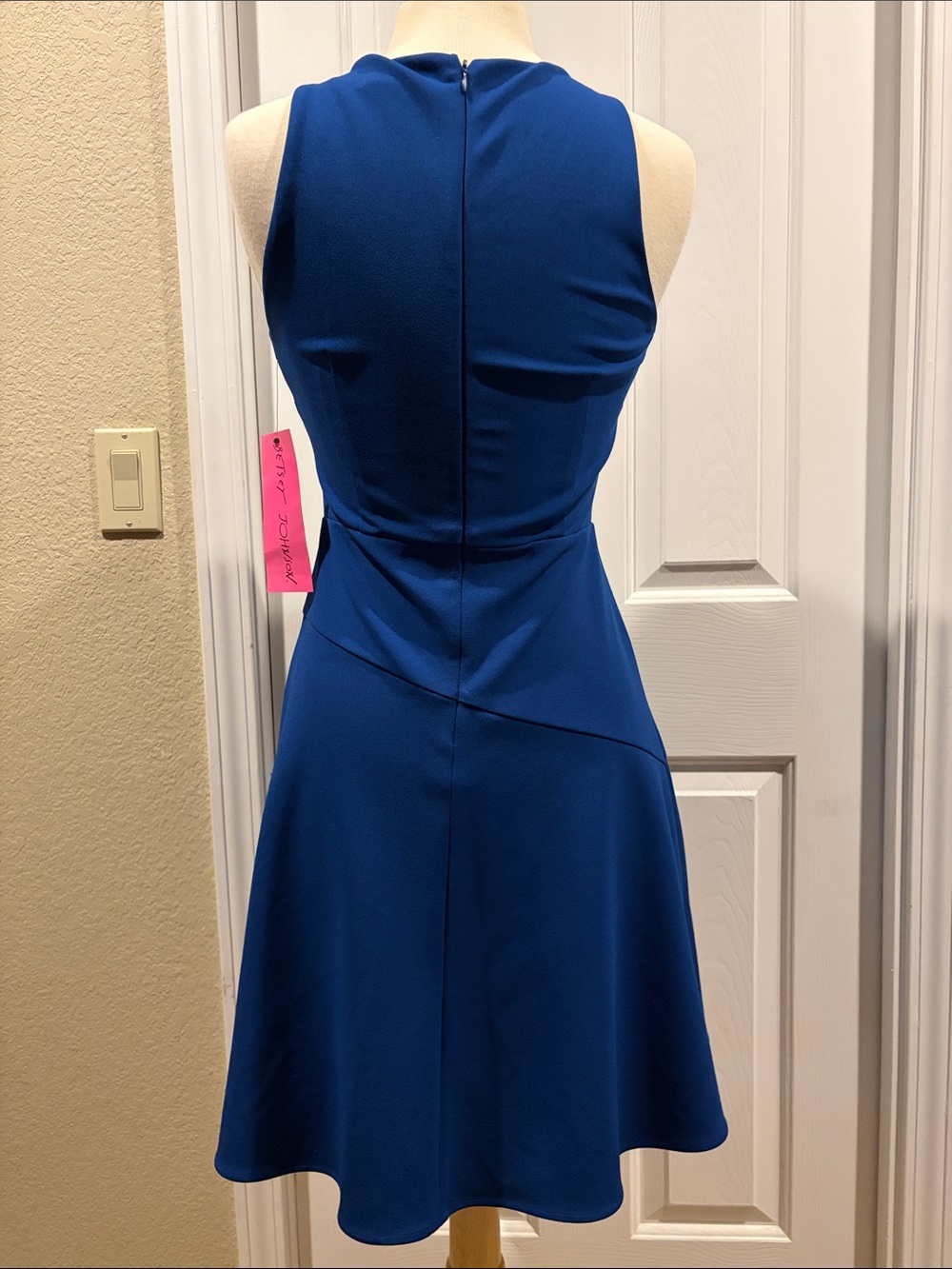 Betsey Johnson Asymmetrical Blue Dress NWT size 4 - Picture 5 of 7
